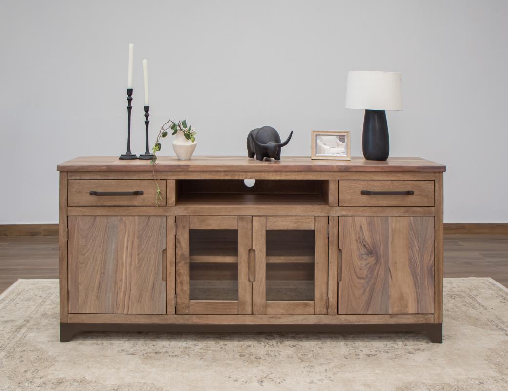 2 Drawer 2 Door 2 Glass Door 70" TV Stand