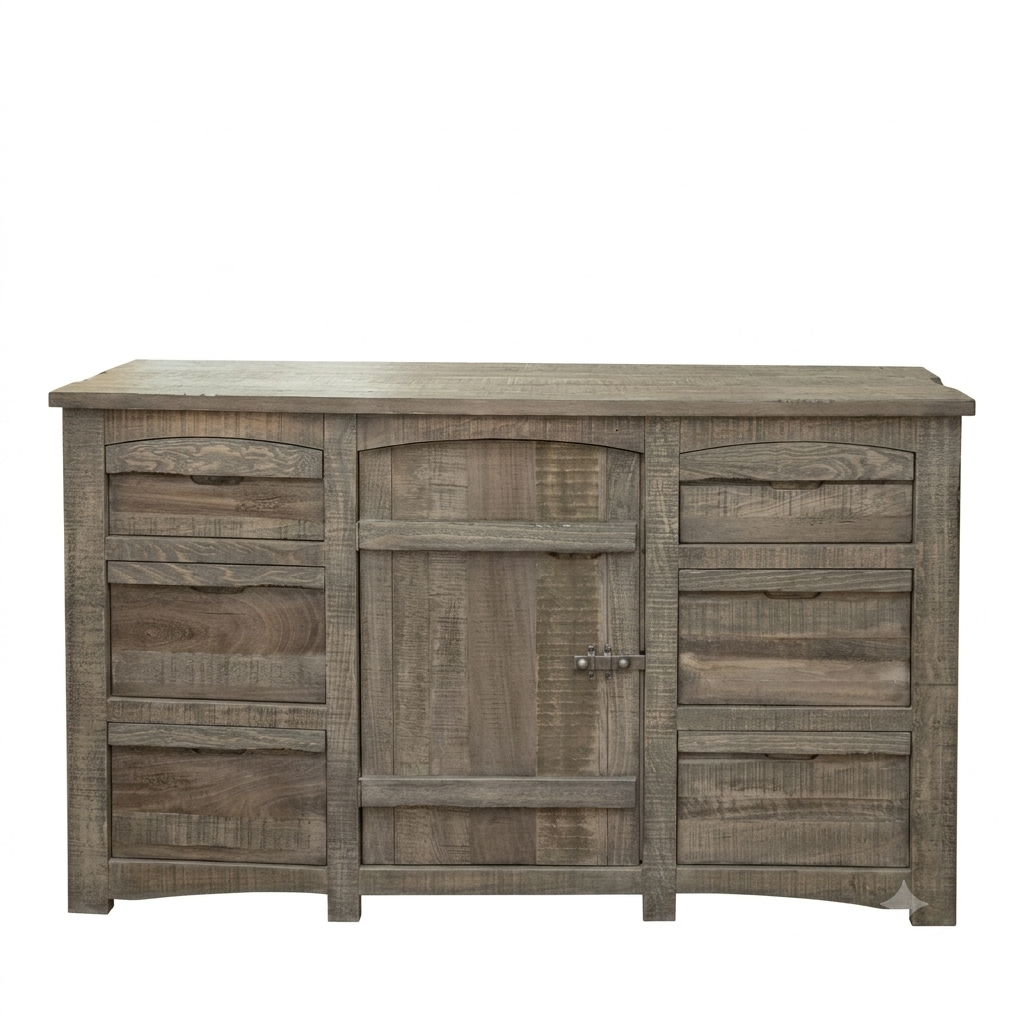 CLEARANCE! 6 Drawer 1 Door Solid Wood Dresser