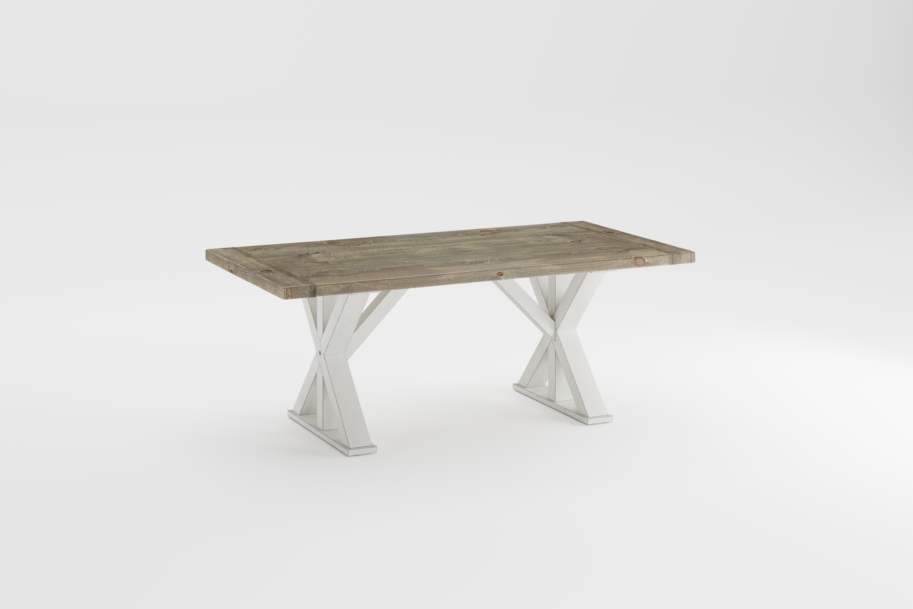 America Collection Medium Grey 40" x 77" with Linen Wood x Base
