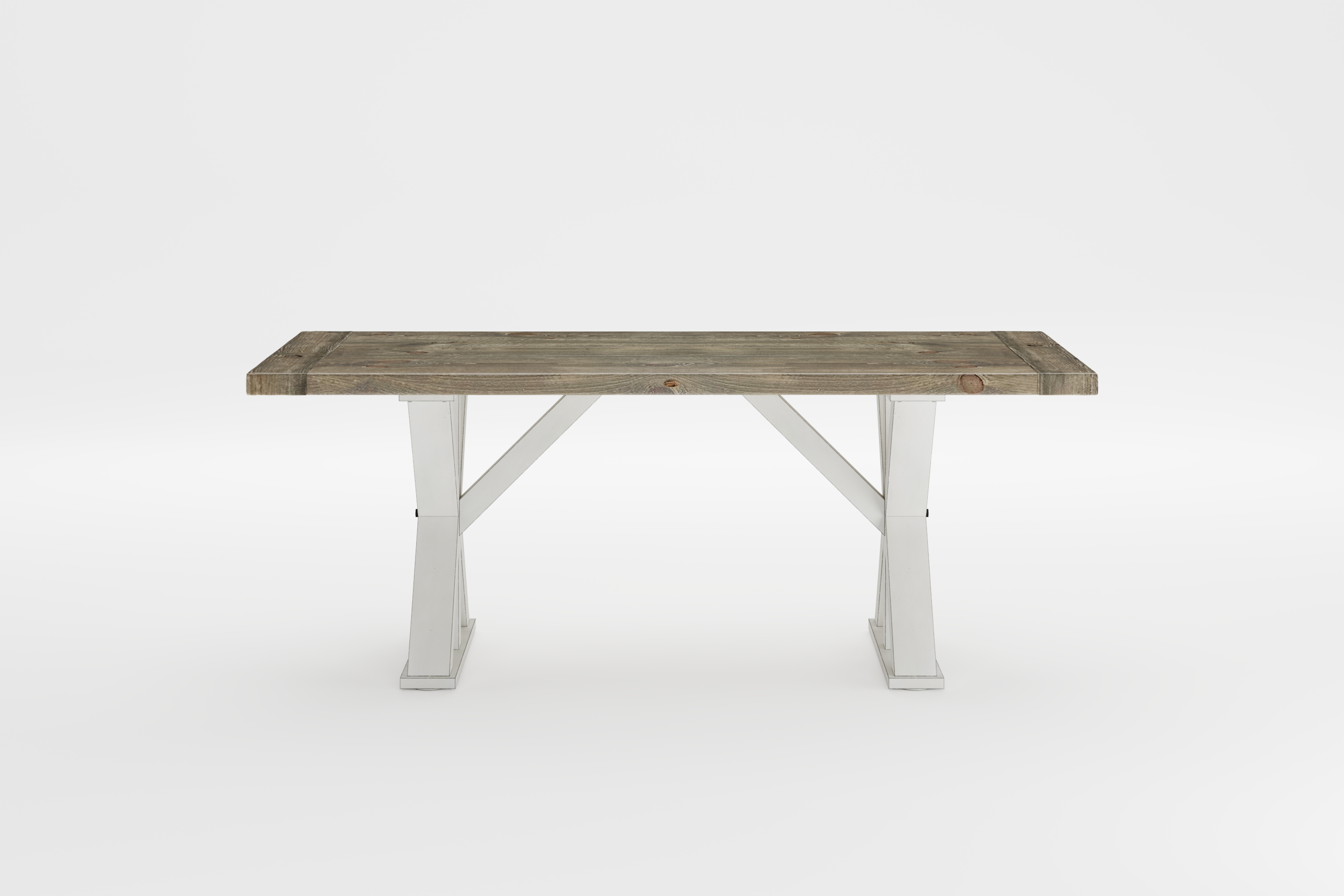 America Collection Medium Grey 40" x 77" with Linen Wood x Base