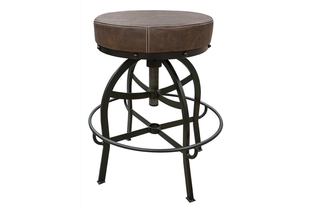 Upholstered Seat Adjustable 24-30" Swivel Iron Base Barstool