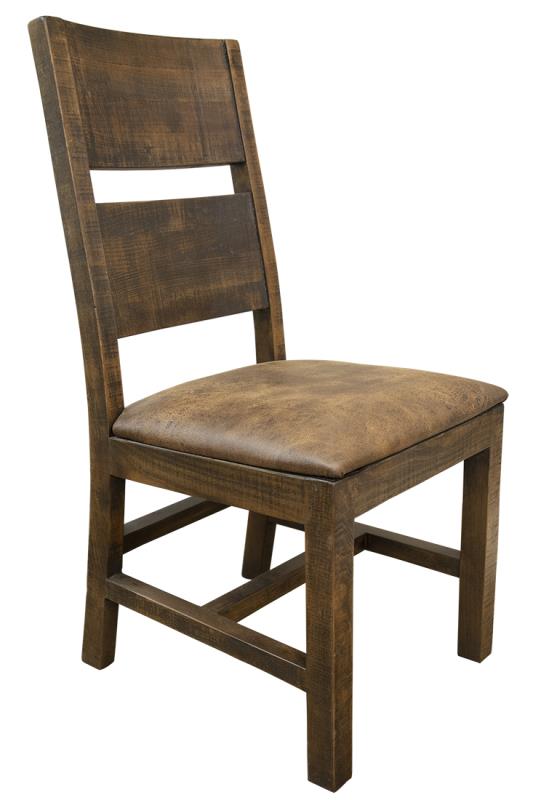 Upholstered Faux Leather Seat Chair