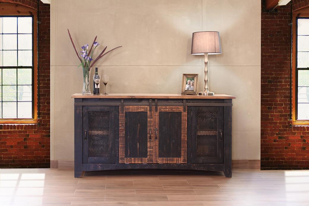 2 Sliding Doors, 2 Mesh Doors 70" TV Stand