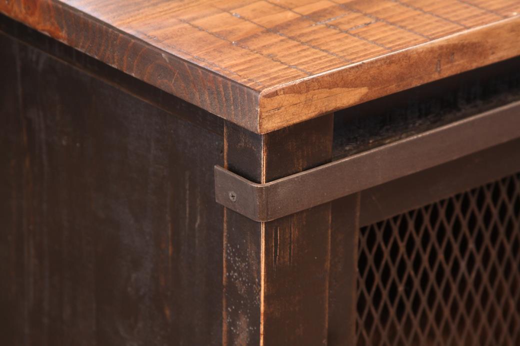 2 Sliding Doors, 2 Metal Mesh Doors Sofa Table