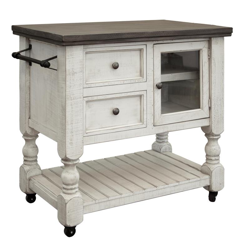 2 Drawer, 1 Glass Door Kitchen Island