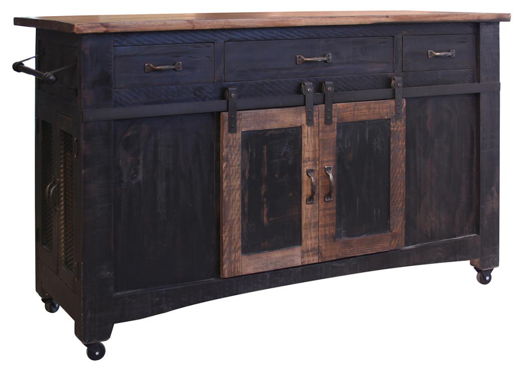 3 Drawer, 2 Sliding Doors, 4 Mesh Doors Kitchen Island