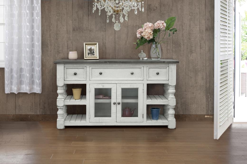 3 Drawer 2 Glass Door 60" TV Stand