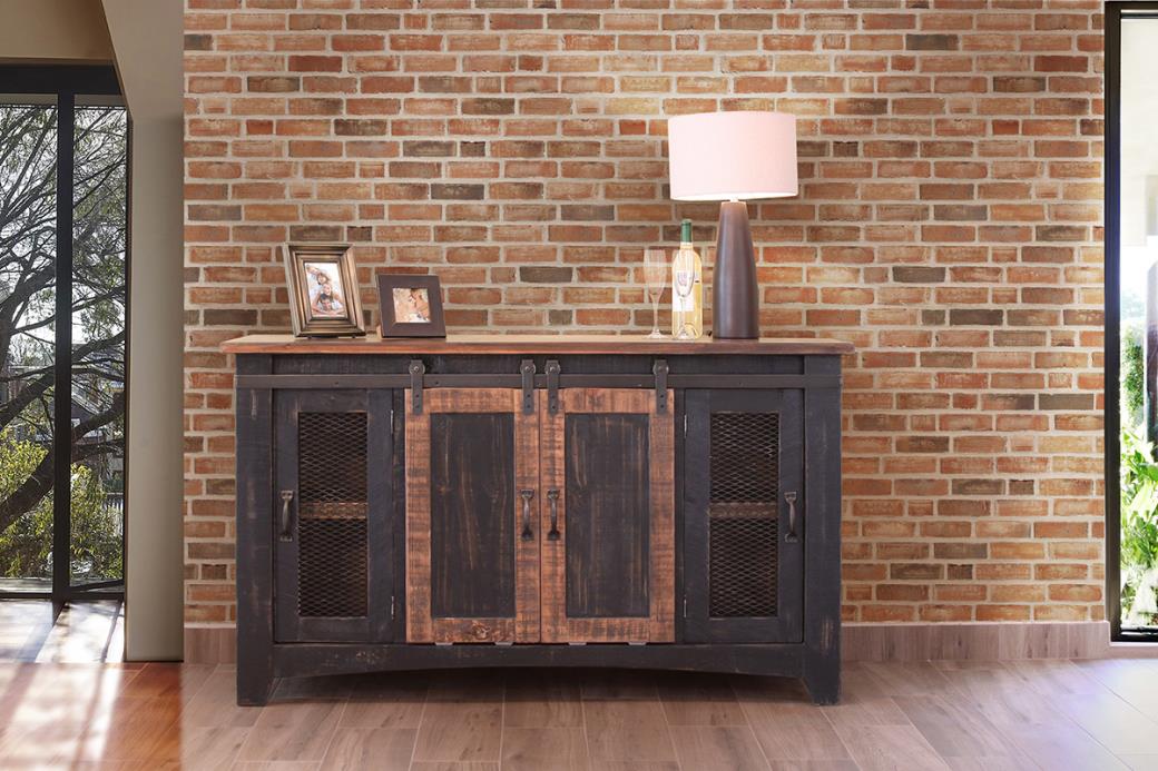 2 Sliding Doors, 2 Mesh Doors 60" TV Stand