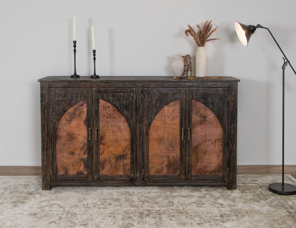 4 Copper-Paneled Door Console