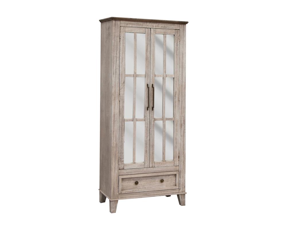 1 Drawer 2 Glass Doors Cabinet