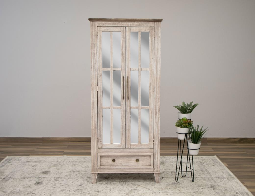 1 Drawer 2 Glass Doors Cabinet