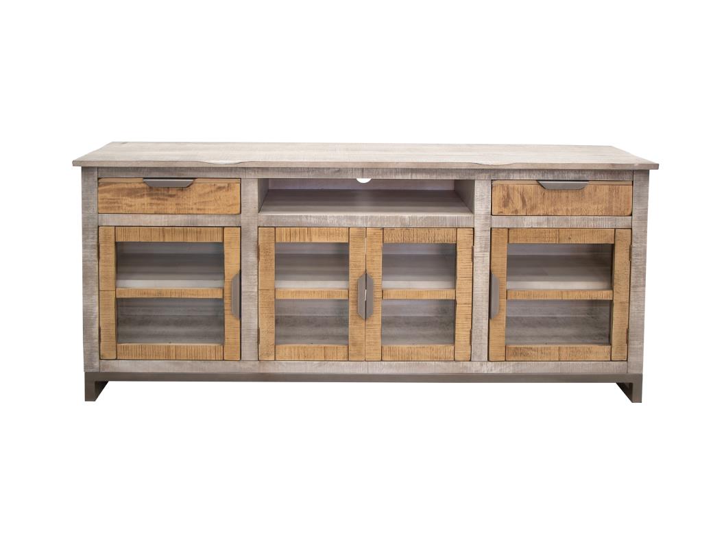 2 Drawer 4 Glass Doors 70" TV Stand
