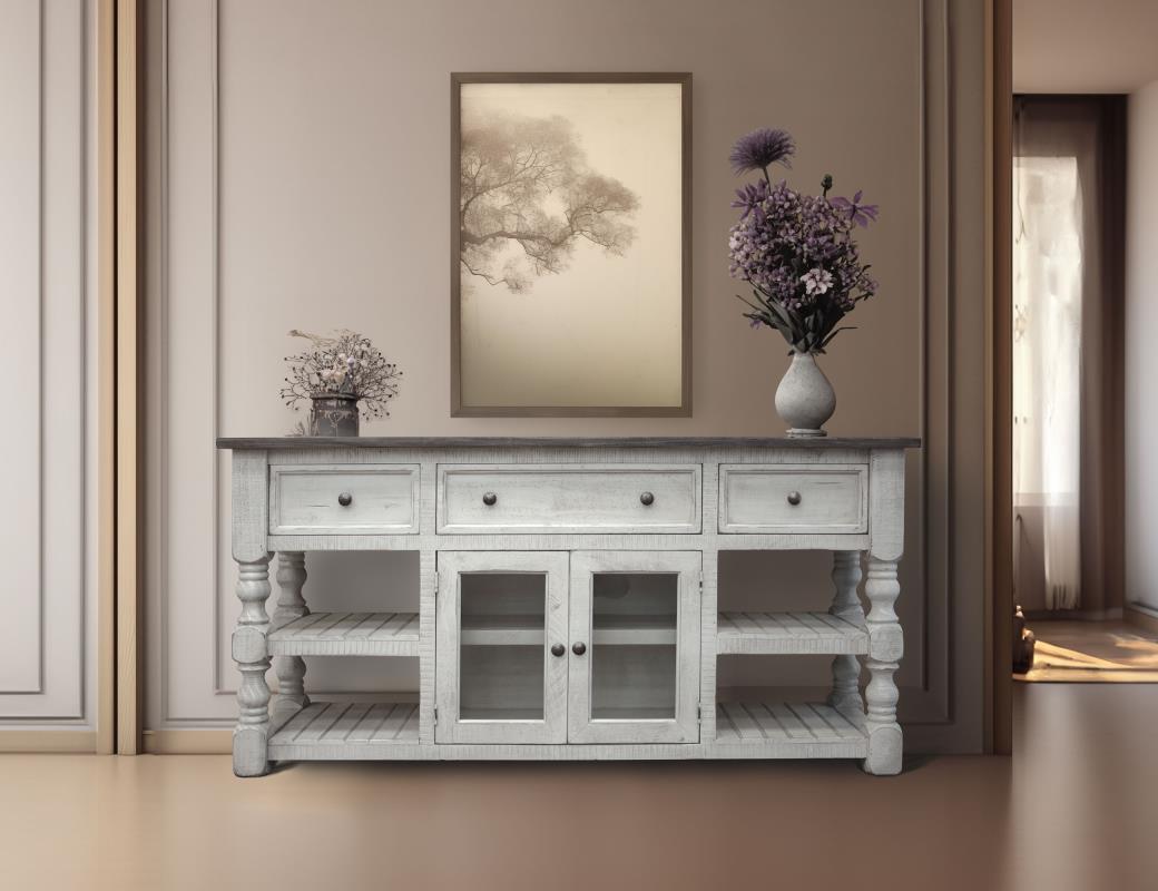 3 Drawer 2 Glass Doors 70" TV Stand