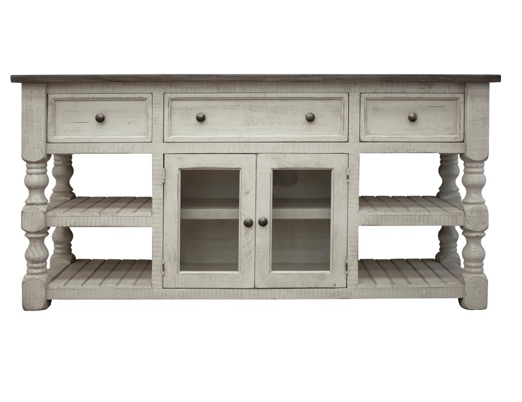 3 Drawer 2 Glass Doors 70" TV Stand