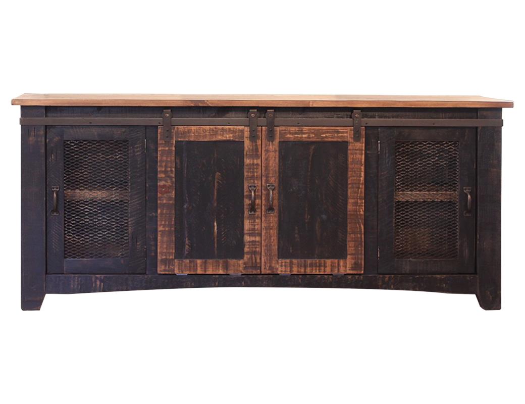 2 Sliding Doors, 2 Mesh Doors 70" TV Stand