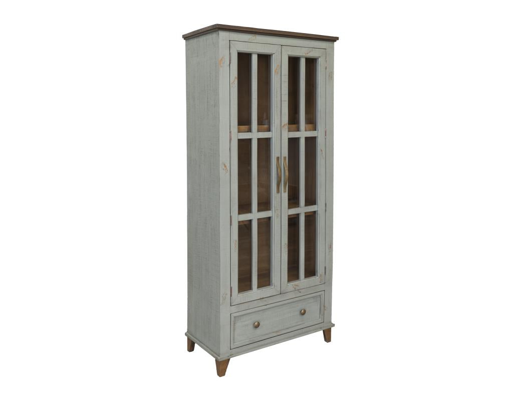1 Drawer 2 Glass Doors Cabinet