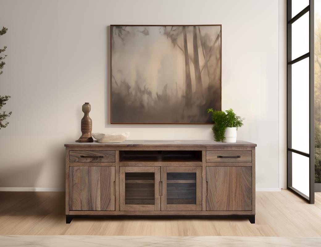 2 Drawer, 2 Door, 2 Glass Door 80" TV Stand