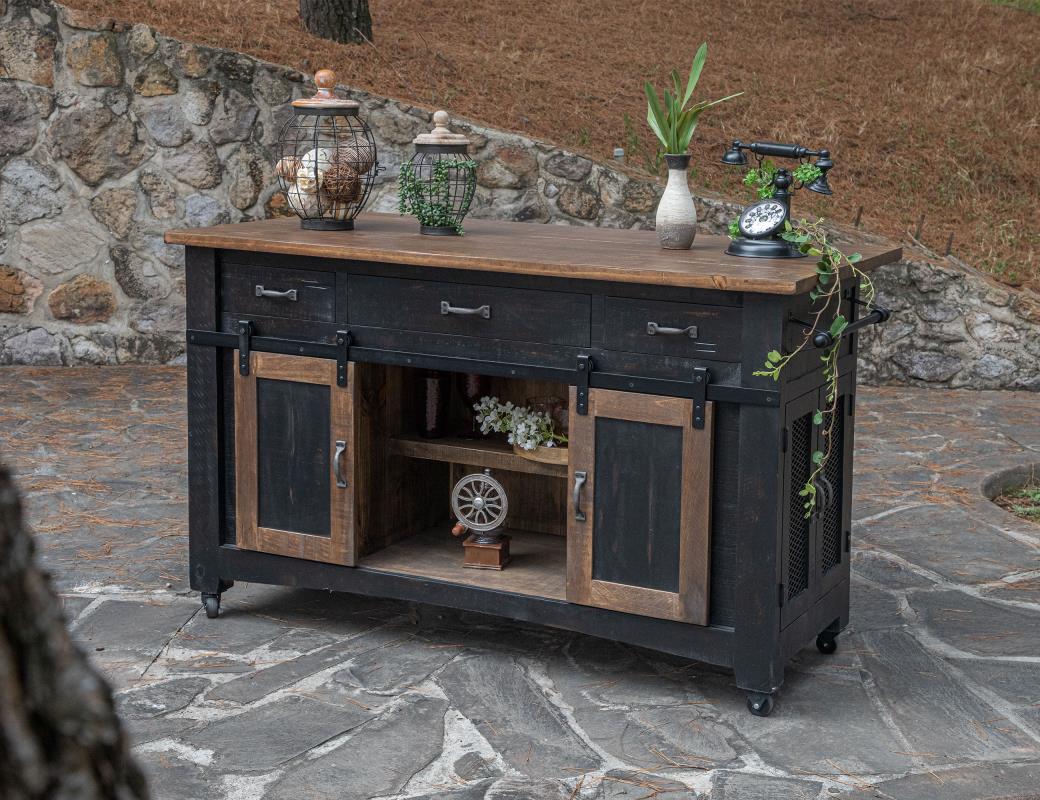 3 Drawer, 2 Sliding Doors, 4 Mesh Doors Kitchen Island