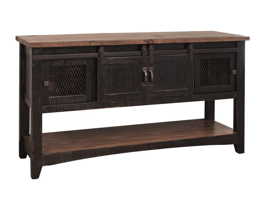 2 Sliding Doors, 2 Metal Mesh Doors Sofa Table