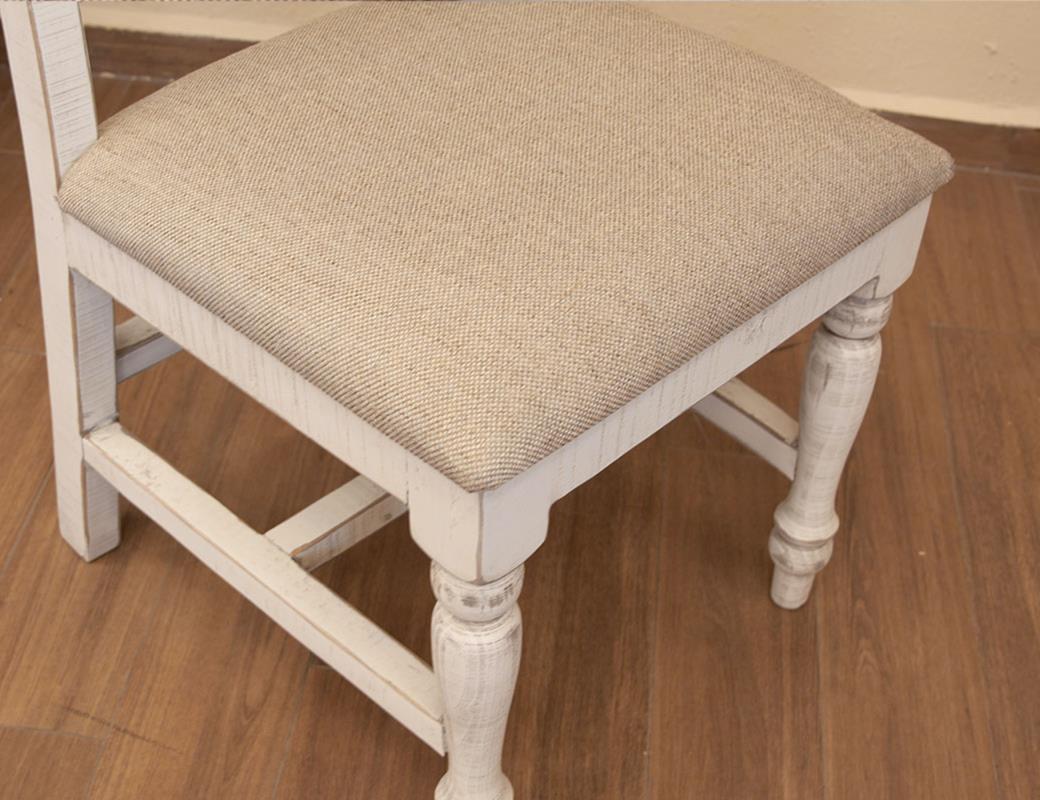 Turned Legs Upholstered Seat Wooden Chair