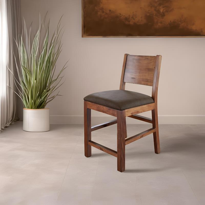 Faux Leather Seat 24" Barstool
