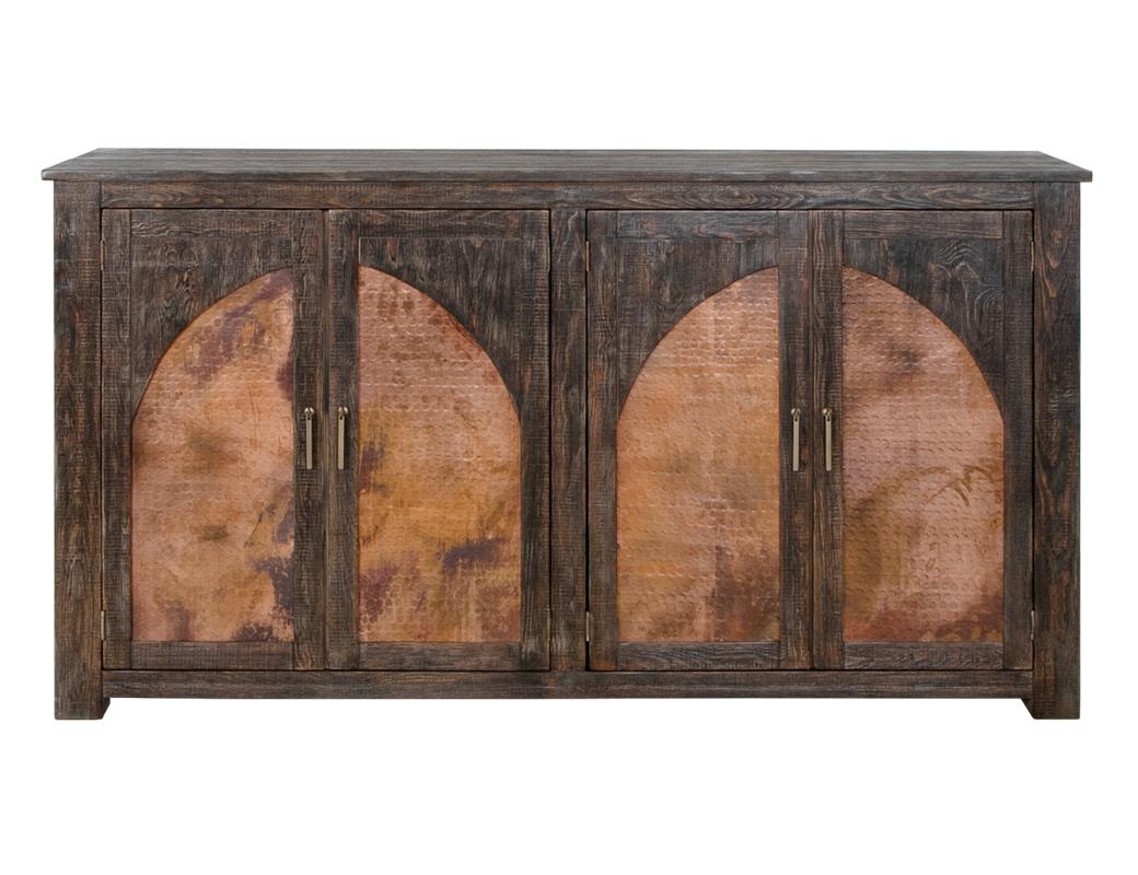4 Copper-Paneled Door Console
