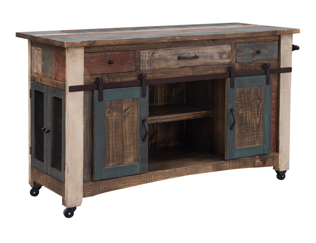 3 Drawer, 2 Sliding Doors, 4 Mesh Doors Kitchen Island