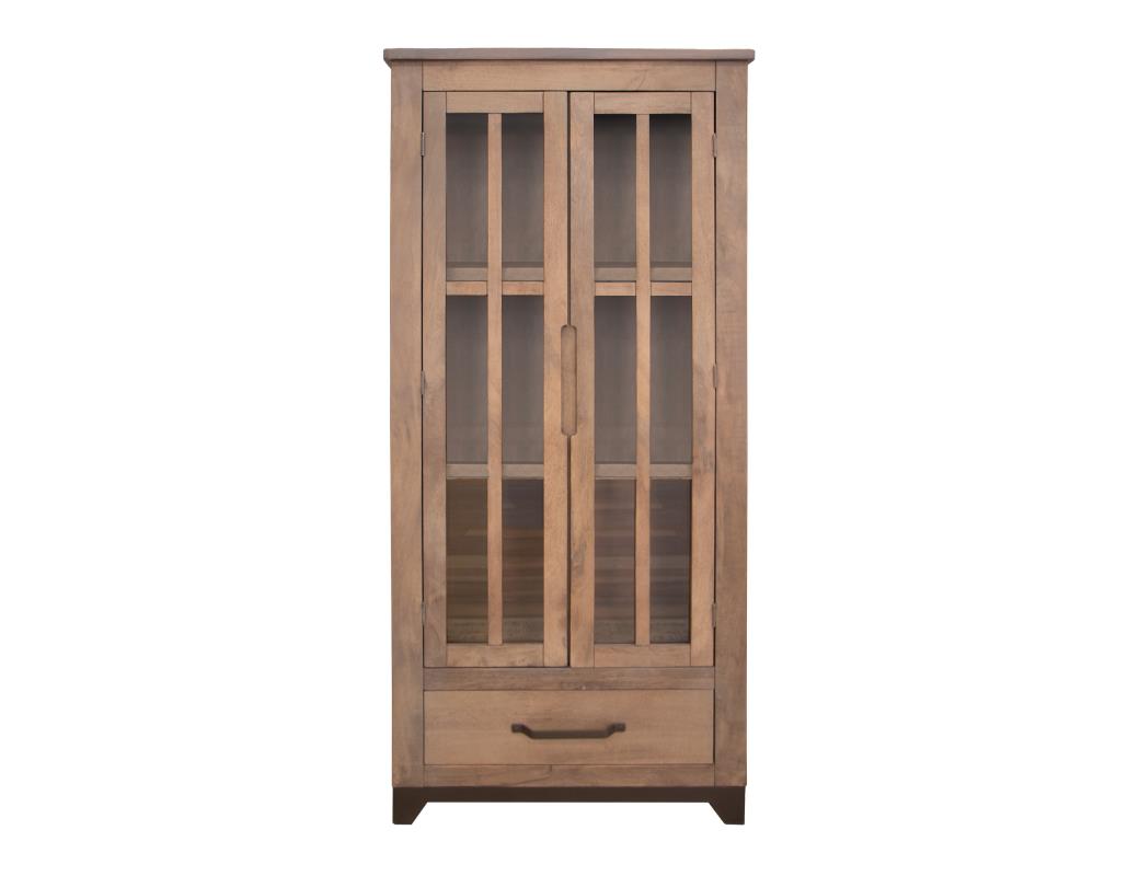 2 Glass Door 1 Drawer Cabinet