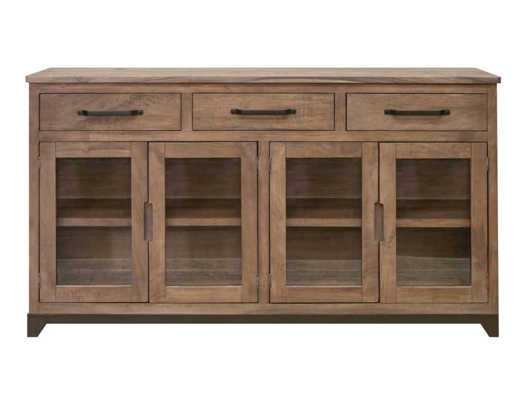 3 Drawer 4 Glass Doors Console