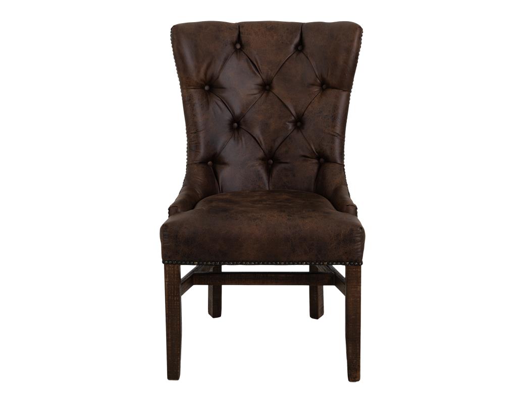 Tufted Backrest Faux Leather Upholstered Chair