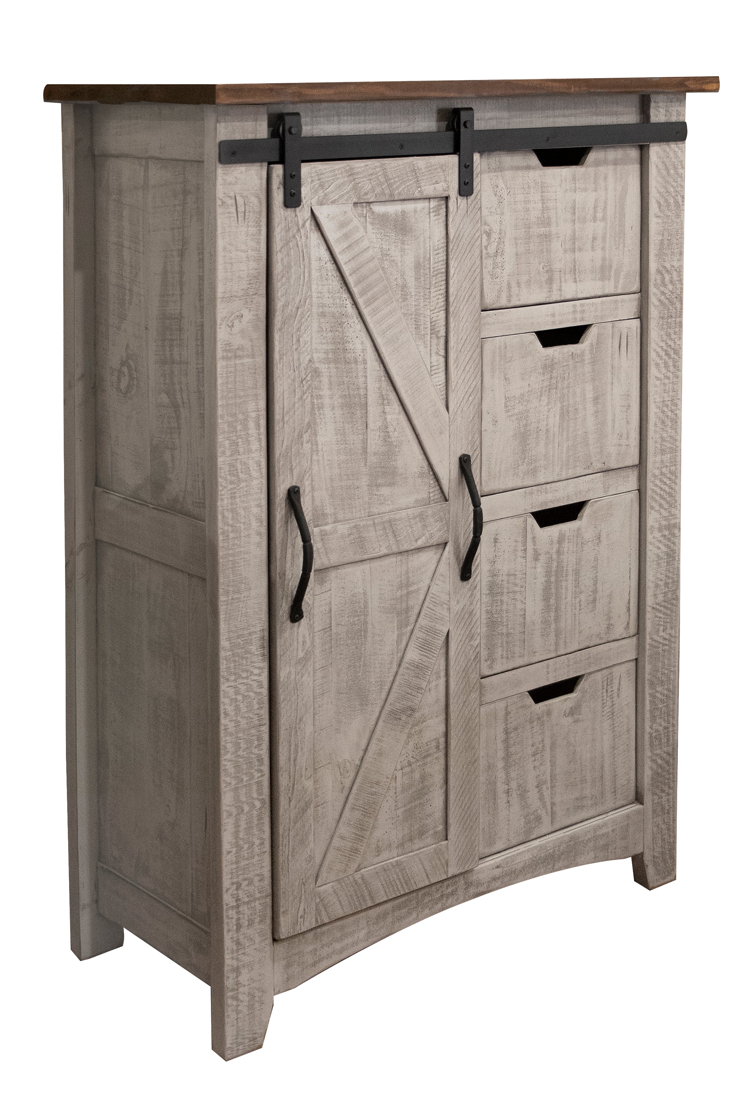 CLEARANCE! Solid Wood 4 Drawer 1 Sliding Door Chest