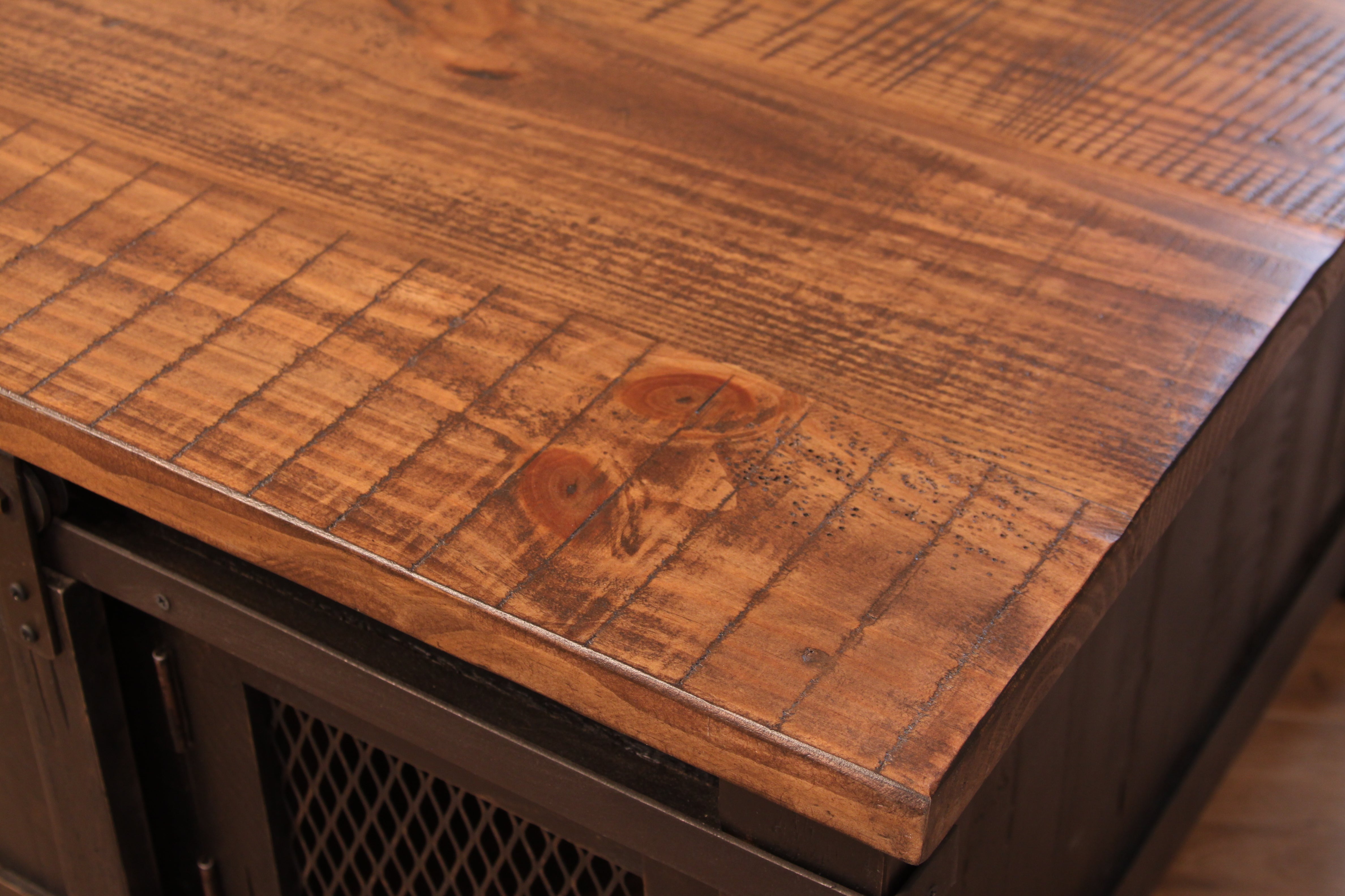 CLEARANCE! Solid Wood Cocktail Table w/Sliding Barn Doors