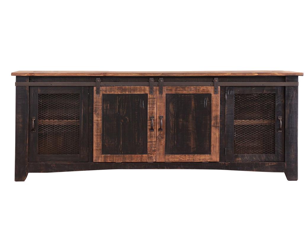 2 Sliding Doors, 2 Mesh Doors 80" TV Stand