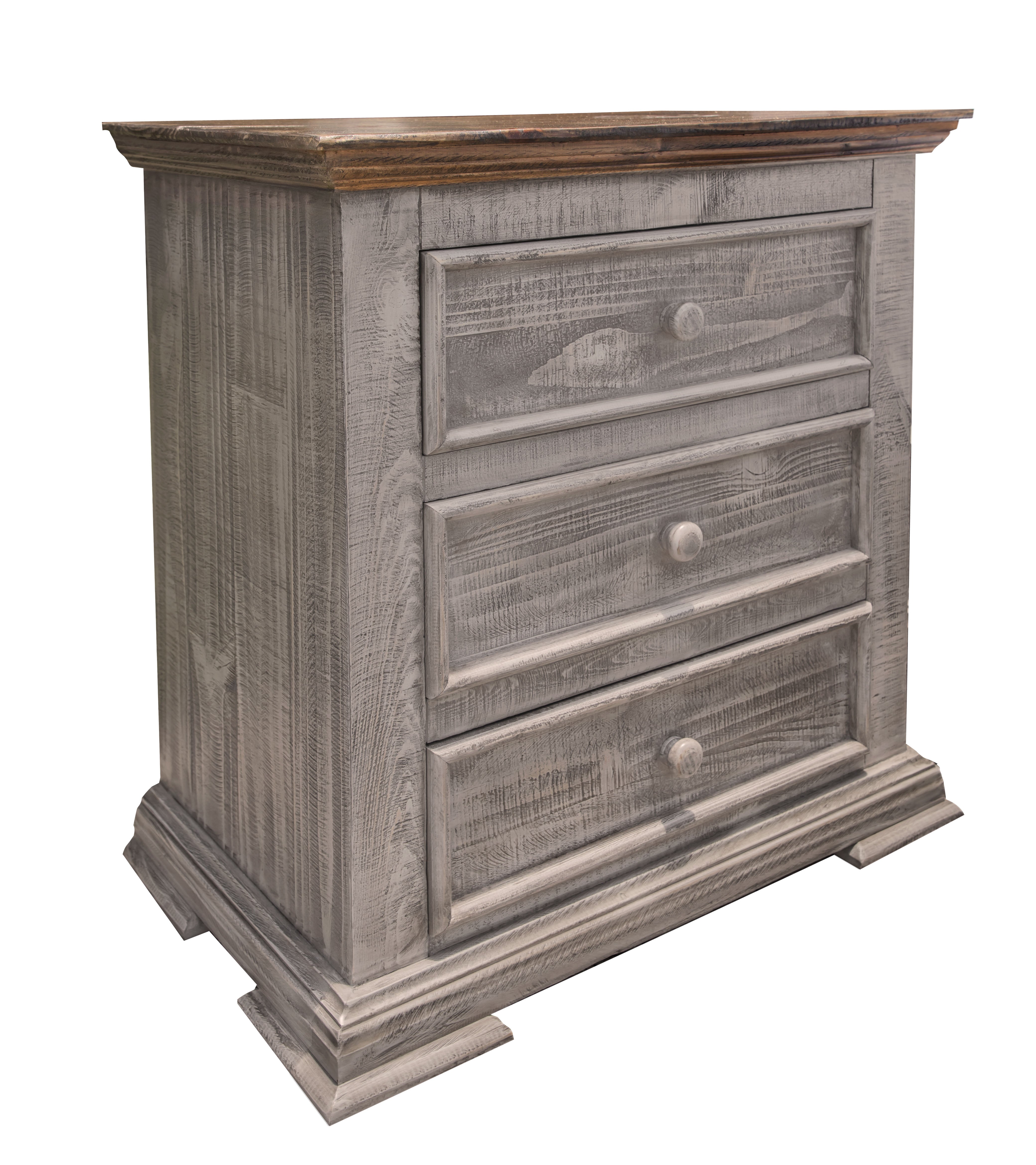 CLEARANCE! 3 Drawer Solid Wood Nightstand