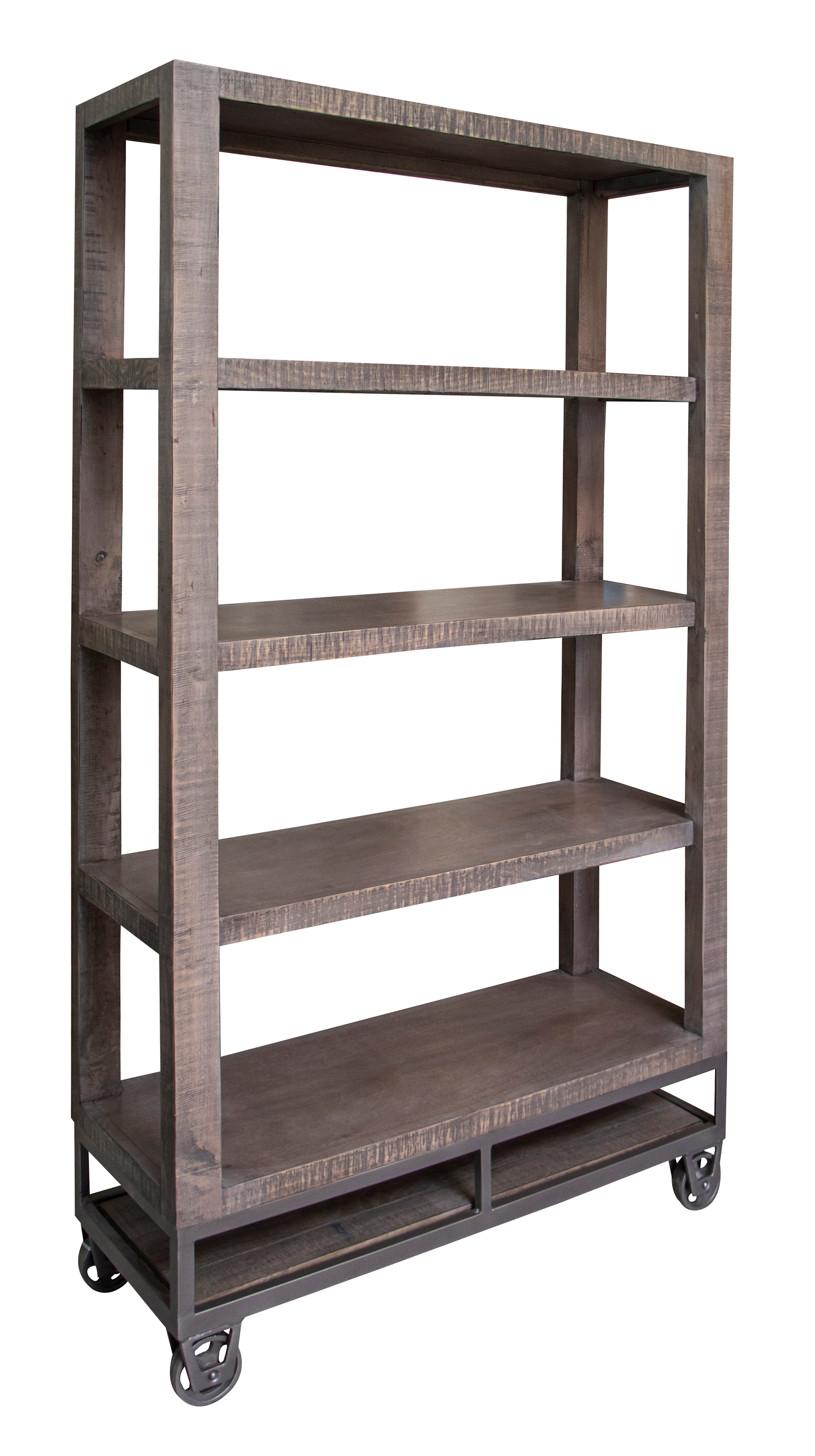 CLEARANCE! Solid Wood 70" Bookcase on Casters