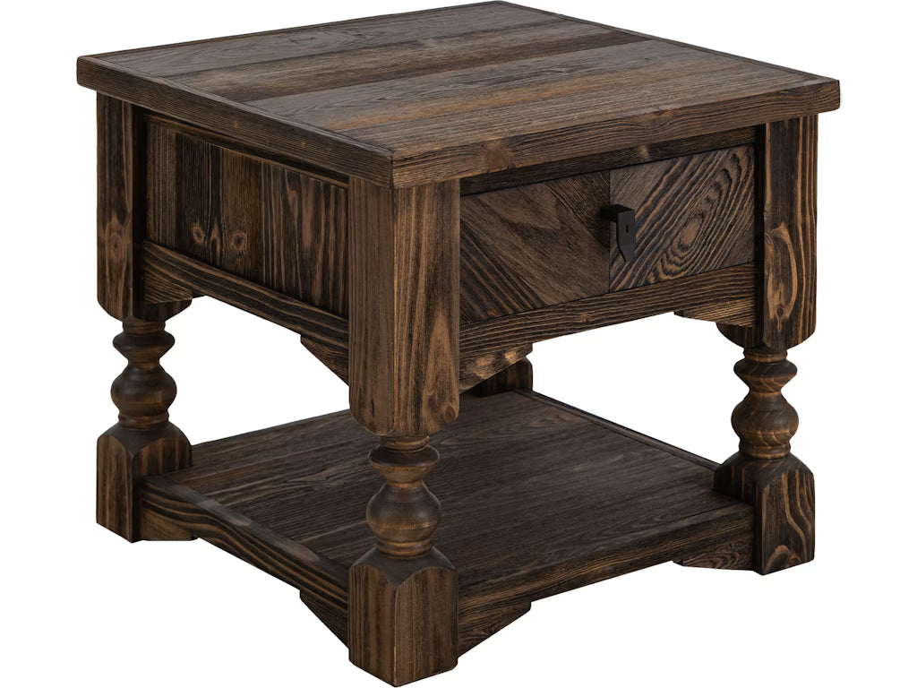CLEARANCE! Solid Wood 1 Drawer 1 Shelf End Table