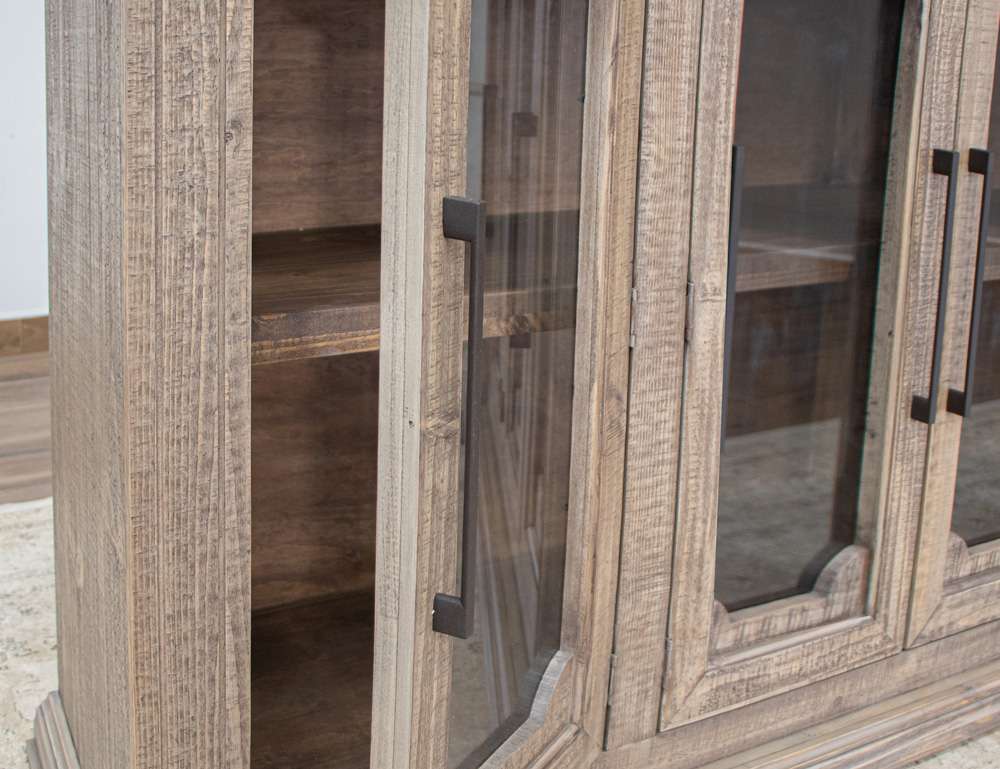 CLEARANCE! 4 Glass Door Solid Wood Console
