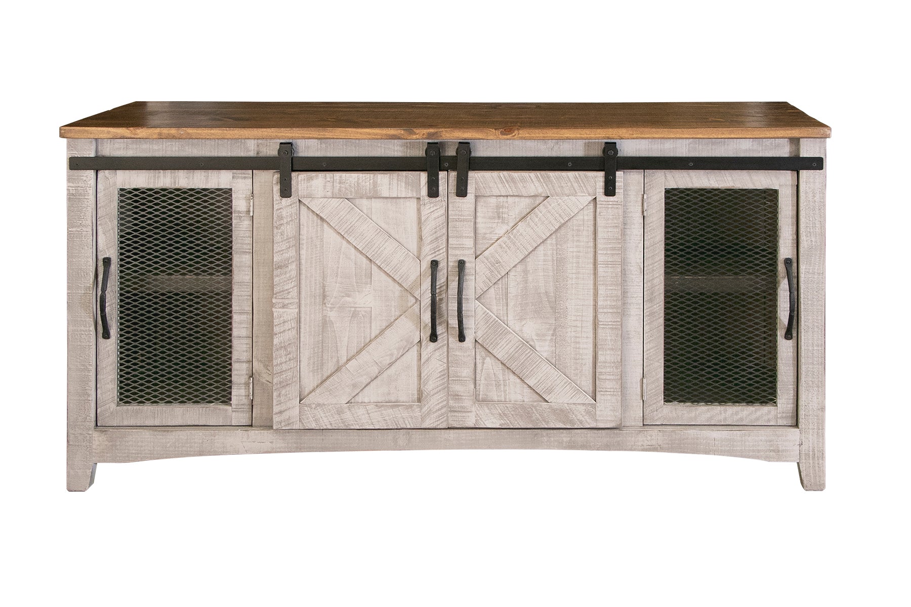 CLEARANCE! Solid Wood Barn Door Tv Stand