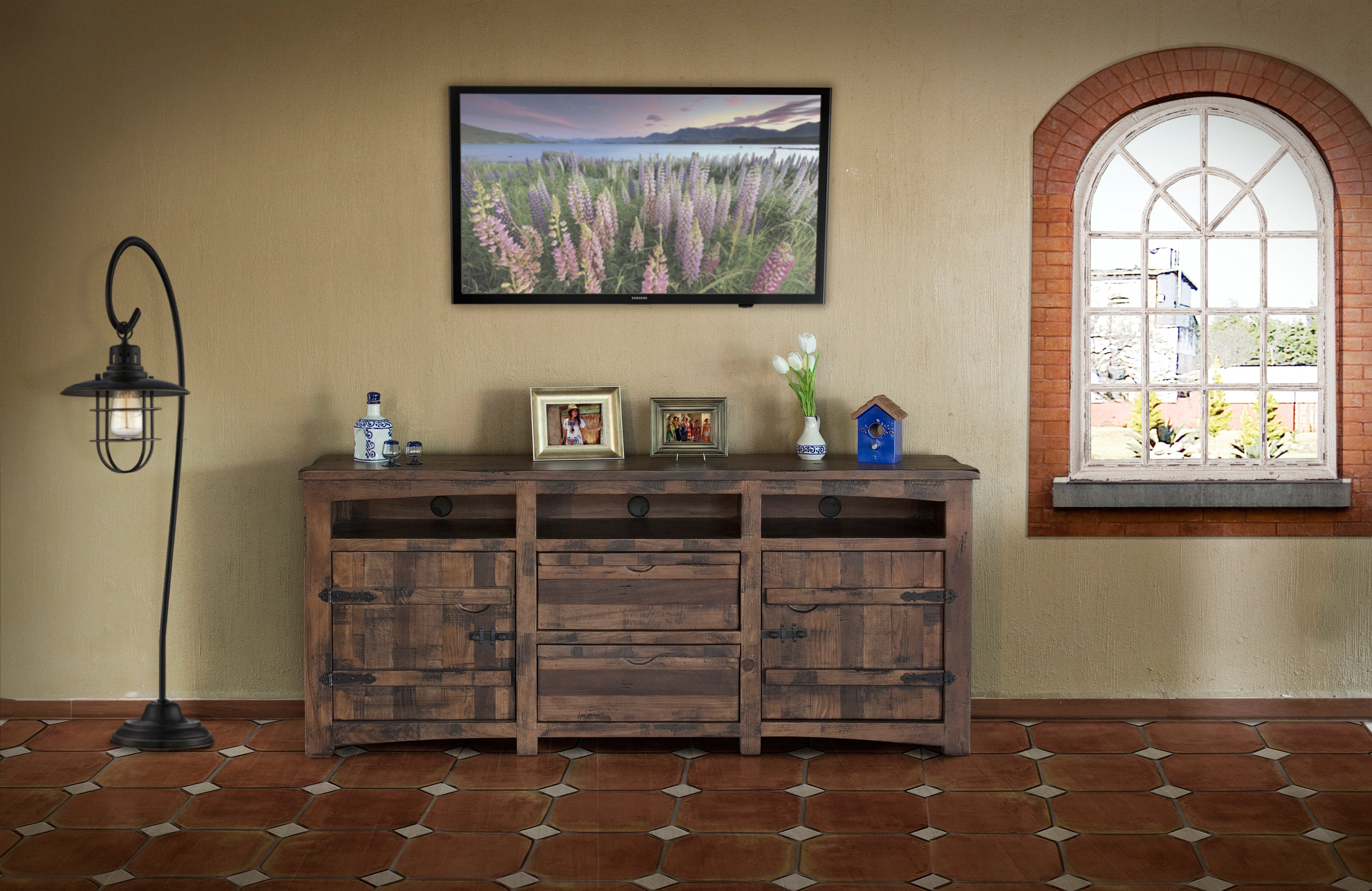 CLEARANCE! 80" Solid Wood TV Stand