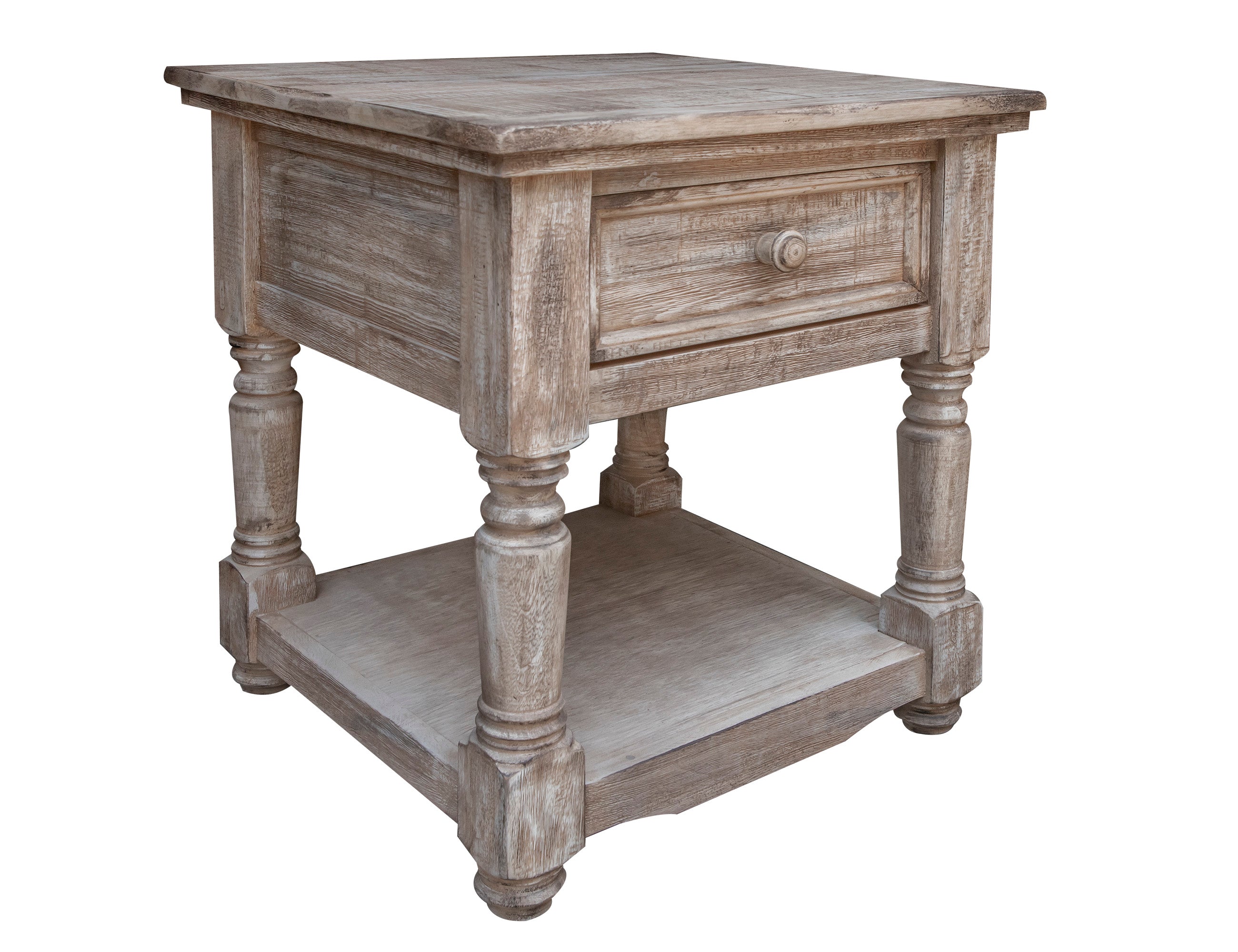 CLEARANCE! 1 Drawer 1 Shelf Solid Wood End Table