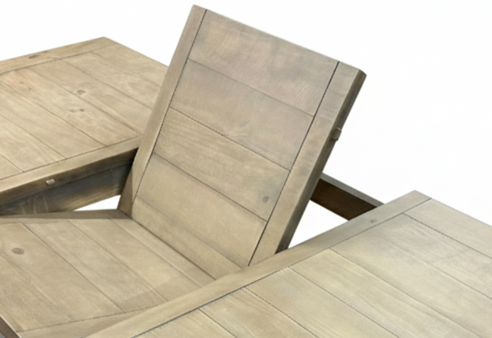 Small Butterfly Collection Rustic Natural Grey with Linen Base and 4 Ladderback chairs with Linen frames and rustic natural grey seats