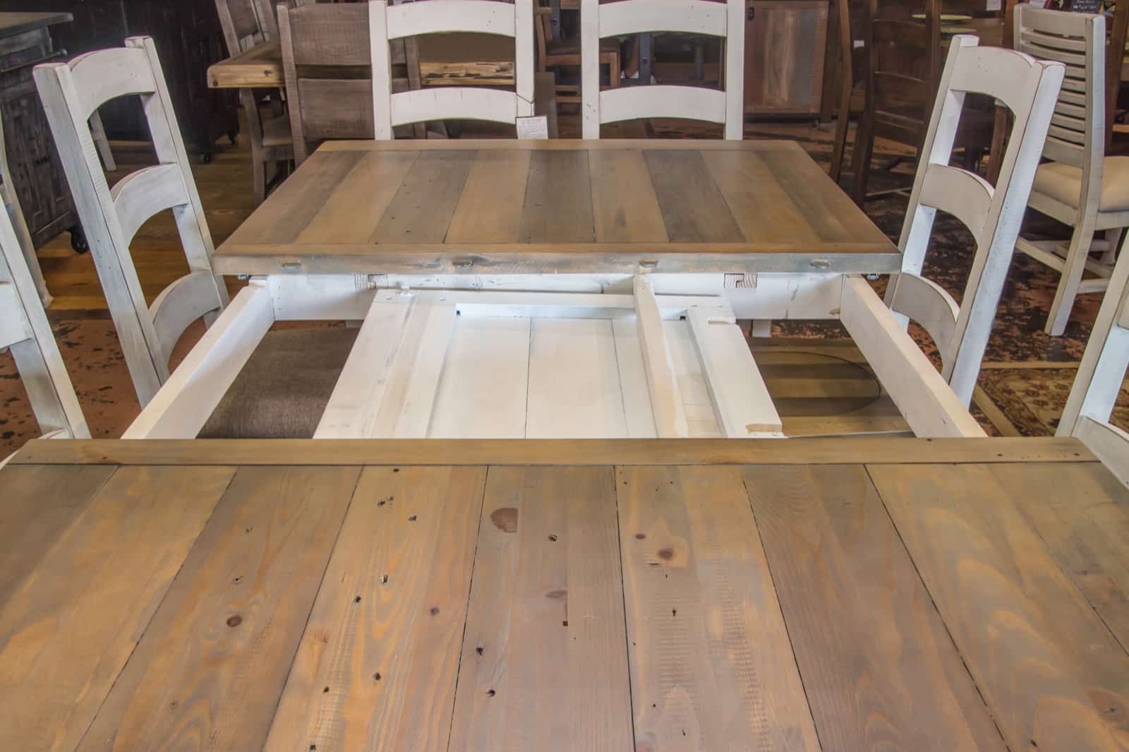 rustic table with leaf