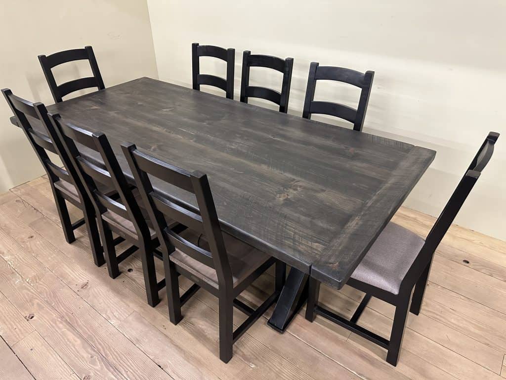 Espresso farmhouse deals dining table